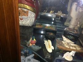 Timmy Woods Bevery Hills Collectio hand curved wooden santa claus purse 