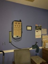 eye chart    blood pressure machine    items are about a mile away at the clinic  if interested call 901-210-6243 