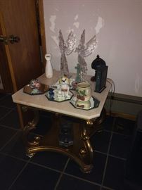 angels     marble top table  