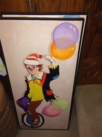 art by M. Sibley   clown on unicycle