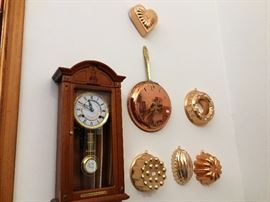 clocks and cooper  molds  