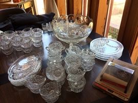 punch bowl and other serving dishes