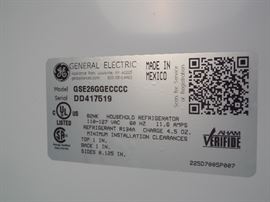 This is a really nice GE side x side purchased in April of 2014.