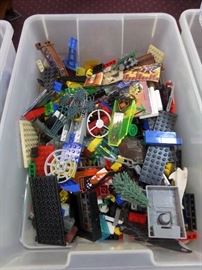 There is over 50 pounds of LEGO's!  There are bricks, boat, cars, tires, castle, roads, trees and lost of other misc. pieces.