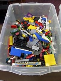 There is over 50 pounds of LEGO's!  There are bricks, boat, cars, tires, castle, roads, trees and lost of other misc. pieces.