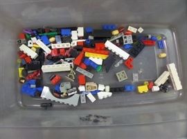 There is over 50 pounds of LEGO's!  There are bricks, boat, cars, tires, castle, roads, trees and lost of other misc. pieces.