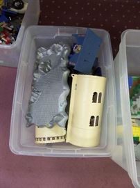 There is over 50 pounds of LEGO's!  There are bricks, boat, cars, tires, castle, roads, trees and lost of other misc. pieces.