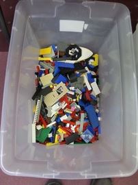 There is over 50 pounds of LEGO's!  There are bricks, boat, cars, tires, castle, roads, trees and lost of other misc. pieces.