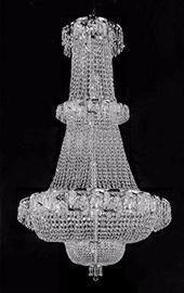FREE SHIPPING! LARGE FRENCH EMPIRE STYLE CRYSTAL CHANDELIER, 50 INCHES TALL, NEW UNUSED CONDITION