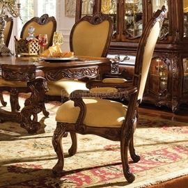 MICHAEL AMINI PALAIS ROYALE DINING SET, TABLE, 8 CHAIRS, 2 LEAVES