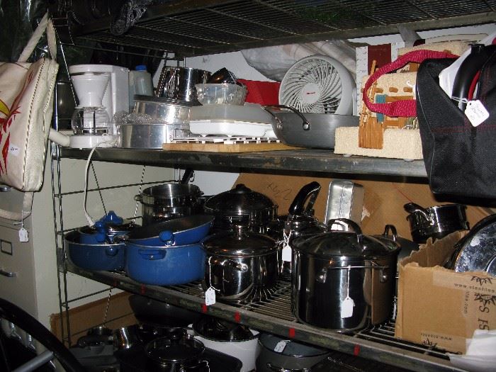 lots of new brand name unused pots and pans