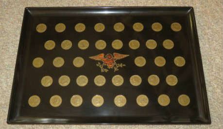Vintage Couroc of Monterey Presidents Coin Serving Tray 