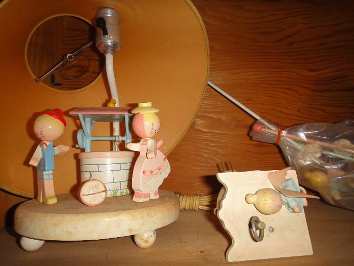 Vintage Nursery lamp, and crib music box