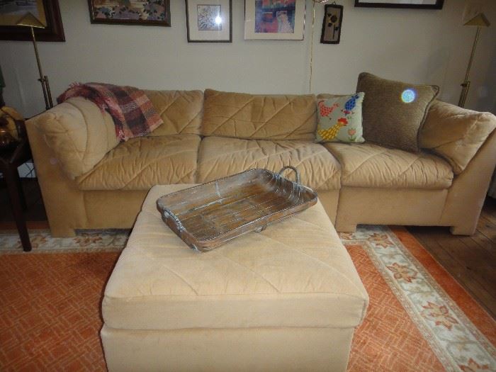 Contemporary Sofa w/ Ottoman 