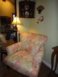 Over sized arm chair, Floor lamps 