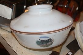 Light cover with hunting scenes on it