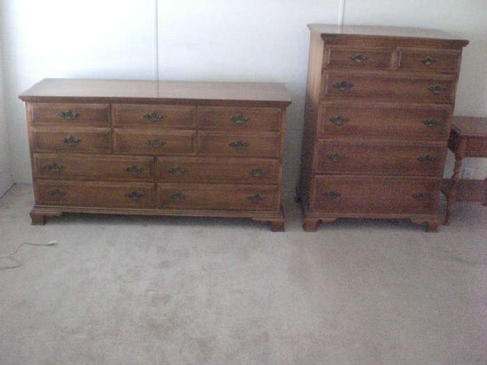 SOLID CHERRY DRESSER, CHEST AND NITE STAND. BUY ALL OR PART.