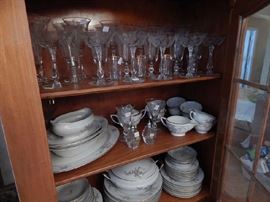 Beautiful etched depression glass and Royal Jackson china priced to sell