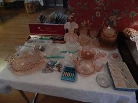 Pink depression glass