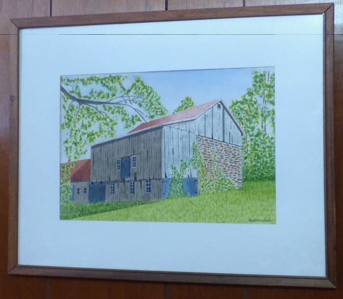 Watercolor of New England Barn – Paul Gundlach.