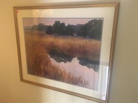 Original Coastal Marsh Pastel by Gayle Stott Lowry