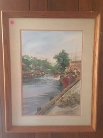 Original Harbor Watercolor by Bonnie Nelson