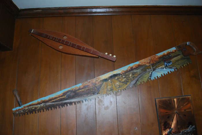 Old painted Saw
