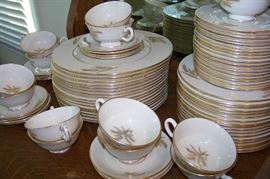 Lenox china - Harvest pattern - 17 dinner plates, 18 salad plates, 19 bread and butter, 15 cups and 15 saucers.