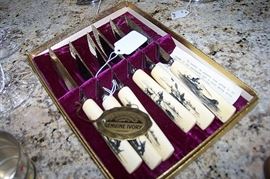 Set of steak knifes with ivory handles - purchased in Japan in the 1950's