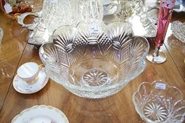 Waterford bowl with smaller Waterford bowl to the right