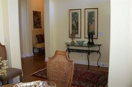 Nice iron and beveled glass console