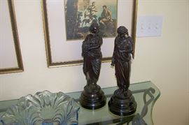 Pair of bronze figures