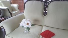 Victorian sofa and matching chair...newer upholstery