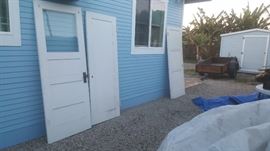 3 vintage doors....home not for sale