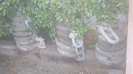 Big block and tackles.....75lbs plus