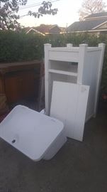 Boat storage and plastic trash can hideaway