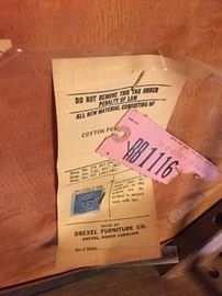 Original Drexel labels and it is all so clean!