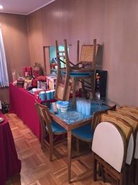 Multiple vintage almost untouched folding chair and table sets