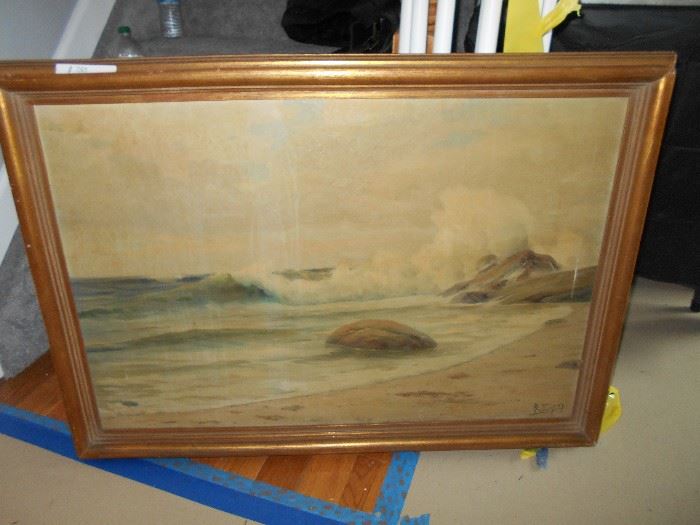 Large Angel Espoy California Painting - NEEDS TLC,  BUT PRICED TO SELL. 