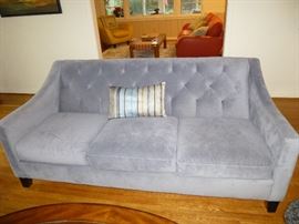 "BETTER BY DESIGN" GREY TUFTED BACK SOFA FROM MACY'S