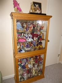 HONEY OAK 5-SHELF CURIO, DISPLAY CABINET