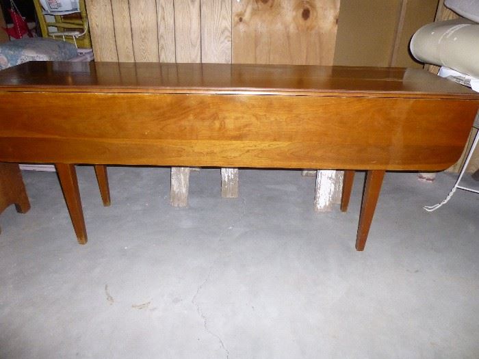 SOLID CHERRY VINTAGE DROP LEAF FARM TABLE BY HARDEN