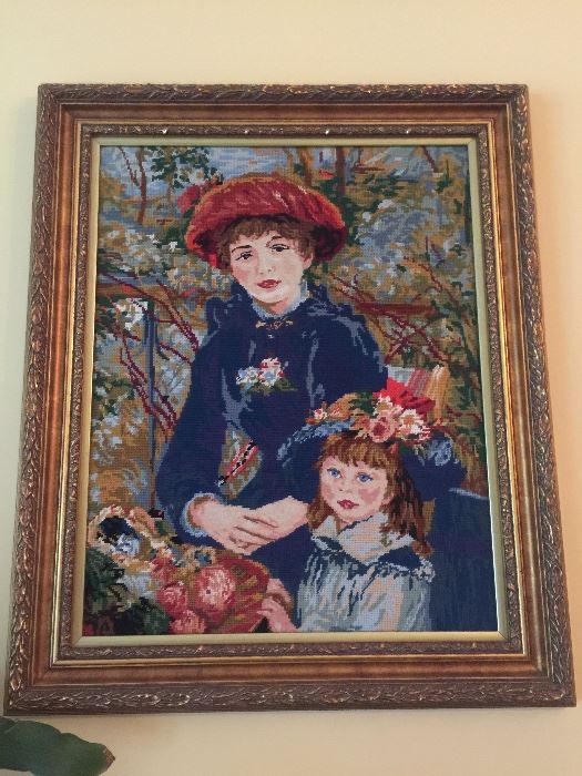 Renoir "Two Sisters" needlepoint art. Gorgeous!!