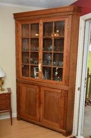 North Carolina early pine corner cupboard