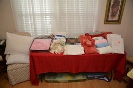 linens - electric blanket, blanket, sheets, doilies, placemats, tableclothes, rugs, towels, handmade baby afghans, throws