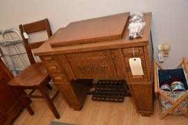 White sewing cabinet