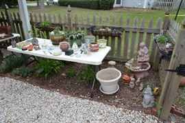 planters, concrete statuary, flower boxes