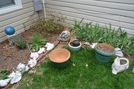 shells, planters, more concrete statuary