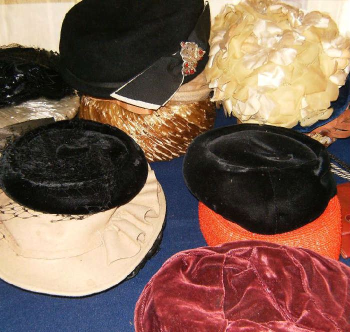 various vintage hats