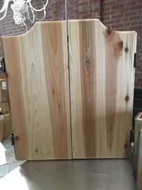 Pine Dartboard Cabinet with new bristle board.